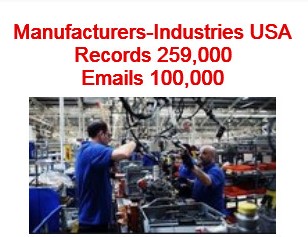Manufacturers Manufacturing industries email list USA