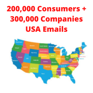 USA consumers 200k and USA companies 300k Emails